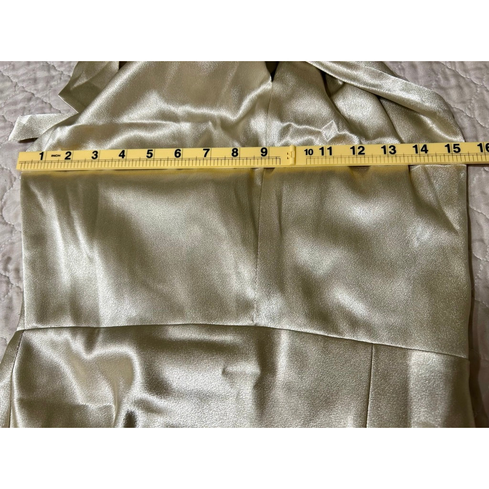 Birdy Grey Monica Shiny Neutral Champagne Halter Dress Size S Bridesmaid Prom - Picture 5 of 12